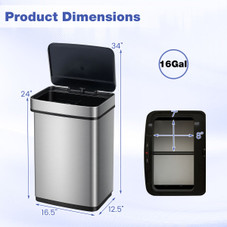 16-Gallon Trash Can with Dual Compartments  product image