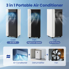 3 in 1 Portable Air Conditioner with 4 Modes and Adjustable Blades product image