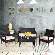 Patio Rattan Conversation Furniture (4 Piece Set) product image