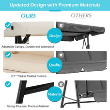 2-Seat Outdoor Patio Swing Chair with Adjustable Canopy product image