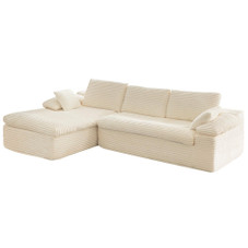 110" L-Shaped Modular Sectional Sofa with Fluffy Cushions product image