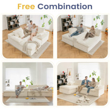 110" L-Shaped Modular Sectional Sofa with Fluffy Cushions product image