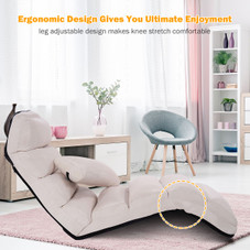 Folding Floor Chair with 5-Position Backrest product image
