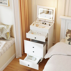 3-in-1 Small Vanity Desk Set with Flip-Top Mirror and Stool product image