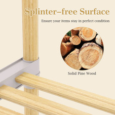 Pine Wood Clothes Rack with 2-Tier Open Storage Shelf product image