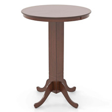 30” Round Pedestal-Base Bar Table with Rubber Wood Frame  product image