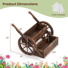 2-Tier Rustic Wood Wagon Planter with Wheels product image