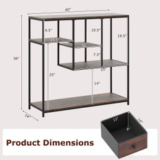 40" Console Table with Drawer and 4-Tier Shelf product image