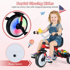 3-in-1 Kids Tricycle with Lighted Wheels and Basket product image