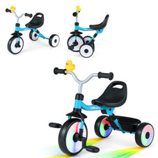 3-in-1 Kids Tricycle with Lighted Wheels and Basket product image