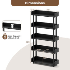 5-Tier Bookshelf with Anti-Failing Guardrails product image