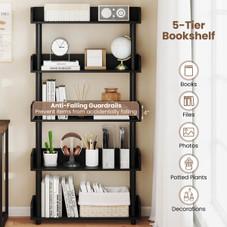 5-Tier Bookshelf with Anti-Failing Guardrails product image