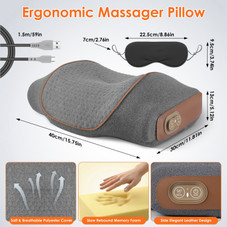3-in-1 Heated Neck Massage Pillow with Eye Mask product image