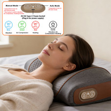 3-in-1 Heated Neck Massage Pillow with Eye Mask product image