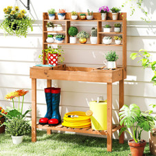 Pine Potting Bench with Hidden Storage Compartment product image