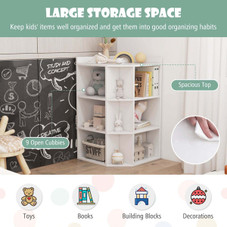 3-Tier Corner Toy Storage Organizer with USB Ports and Outlets product image