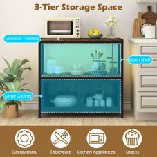 Storage Cabinet with Customizable LED Lighting and Power Strip product image