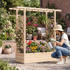 Wooden Raised Garden Bed with Trellis (1- or 2-Pack) product image