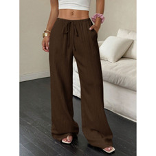 Women's Casual Low Waisted Linen Palazzo Pants product image