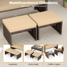 Outdoor Patio Loveseat and Ottoman (3 Piece Set) product image