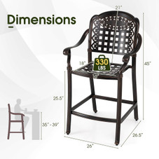 25.5” Outdoor Bar Stool  (Set of 2 or 4) product image
