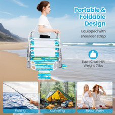 Folding Beach Chair with Cup Holder and Padded Headrest (2-Pack) product image