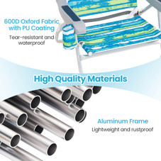 Folding Beach Chair with Cup Holder and Padded Headrest (2-Pack) product image