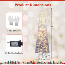 Snow-Flocked Christmas Tree with Warm White LED Lights  product image