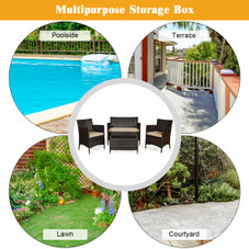 4-Piece Rattan Patio Furniture Set with Table product image