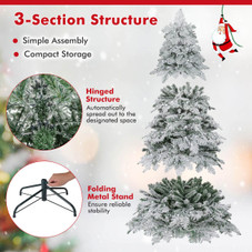 Snow-Flocked Artificial Christmas Tree with Warm White LED Lights product image