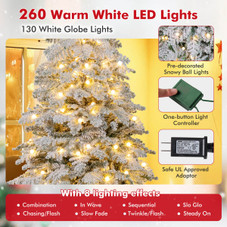 Snow-Flocked Artificial Christmas Tree with Warm White LED Lights product image