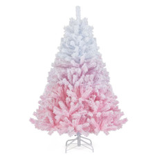Pink and Blue Artificial Christmas Tree with Flocked Branch Tips product image