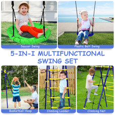 5-In-1 Outdoor Kids' Swing Set  product image
