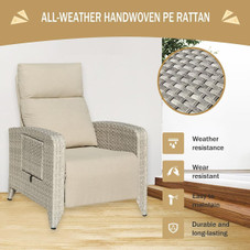 Outdoor Reclining Patio Chair with Flip Table product image