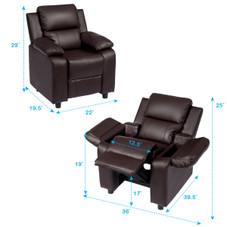 Children's PU Leather Recliner with Armrest and Headrest product image