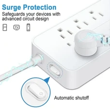 Black 12-in-1 Surge Protector Power Strip (2-Pack) product image