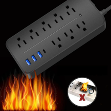 Black 12-in-1 Surge Protector Power Strip (2-Pack) product image