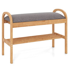 Bamboo Entryway Shoe Bench product image