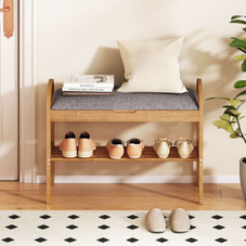 Bamboo Entryway Shoe Bench product image