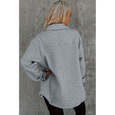 Brooklynn Retro Quilted Flap Pocket Button Shacket product image