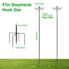 Double Shepherd's Hook Bird Feeder Pole (2-Pack) product image