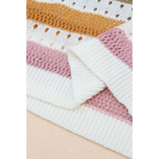 Caroline Striped Hollowed-Knit Loose Sweater product image