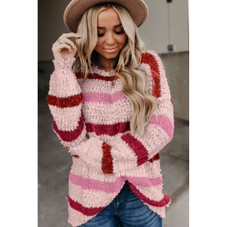 Cora Striped Popcorn Knit Sweater product image