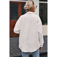 Rosalie Textured Flap Pocket Buttoned Shacket product image