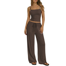 Women's Square Neck Cami and Wide Leg Pants (2 Piece Set) product image