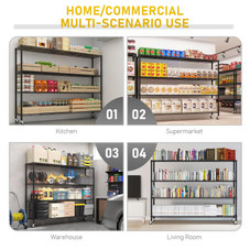 4-Tier Heavy Duty Wire Shelf Rack with Wheels product image