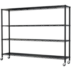 4-Tier Heavy Duty Wire Shelf Rack with Wheels product image