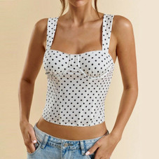 Women's Square Neck Polka Dot Corset Top product image