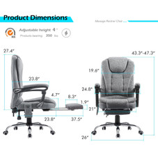Ergonomic Reclining Office Chair with Optional Footrest product image