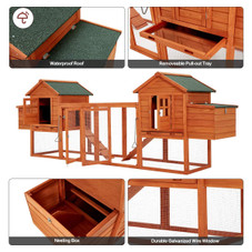 144” Large Wooden Chicken Coop with Ramps and Nesting Boxes product image